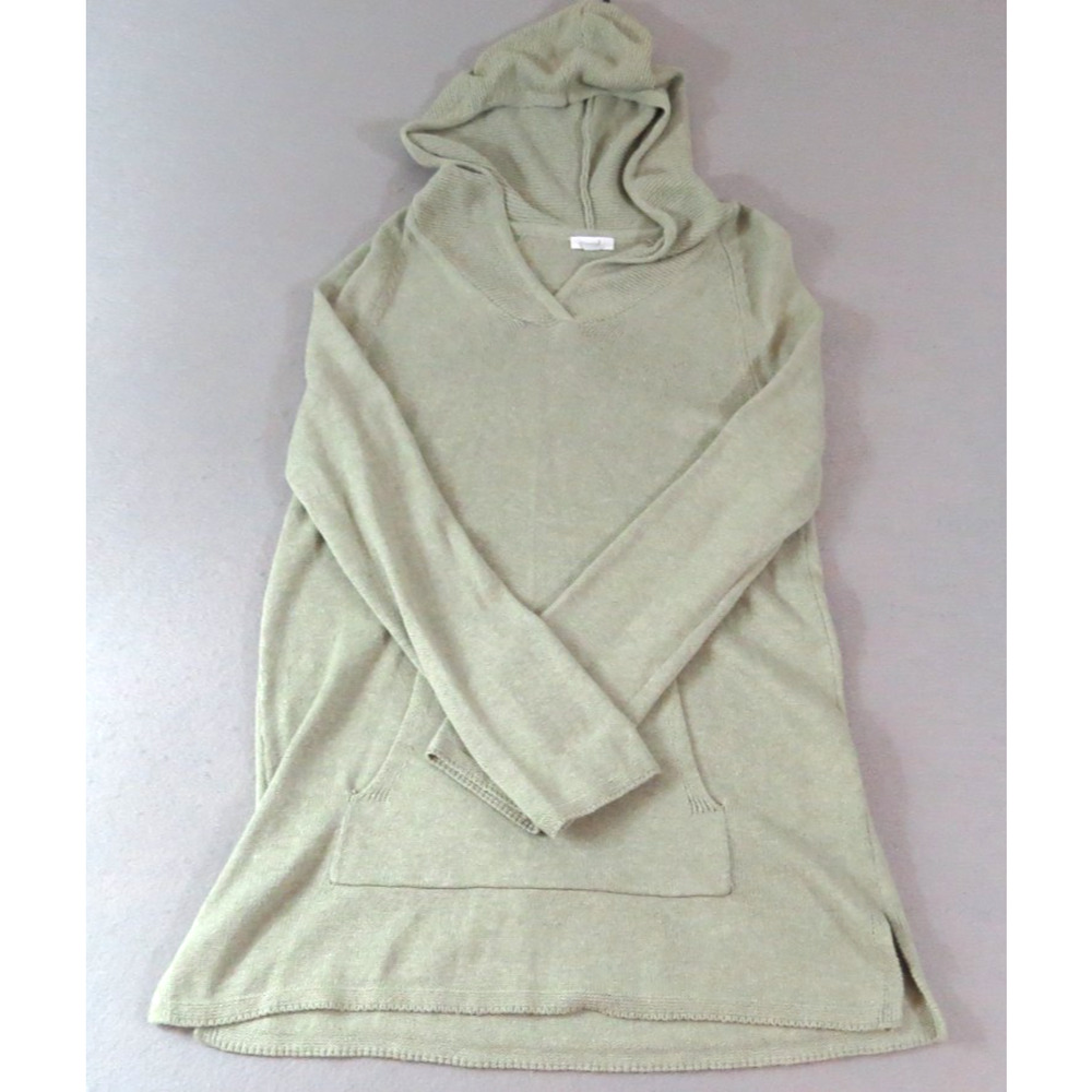 Pure Jill Cotton Silk Blend Lagenlook Shabby Chic Hooded Sweater Dress Women's S